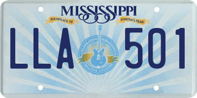 MS license plate LLA501