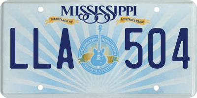 MS license plate LLA504