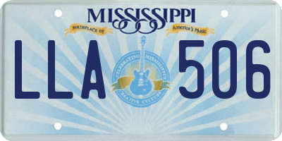 MS license plate LLA506