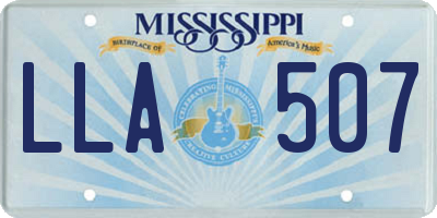 MS license plate LLA507