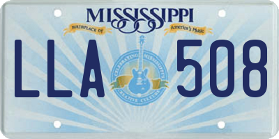 MS license plate LLA508