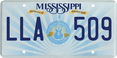 MS license plate LLA509