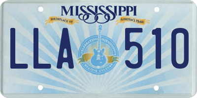 MS license plate LLA510