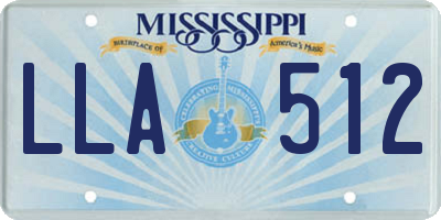 MS license plate LLA512