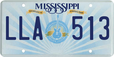 MS license plate LLA513