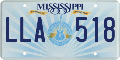 MS license plate LLA518