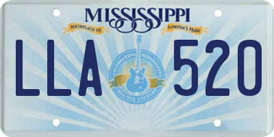 MS license plate LLA520