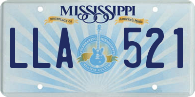 MS license plate LLA521