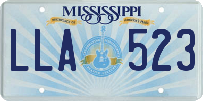 MS license plate LLA523