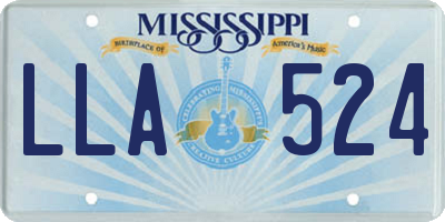 MS license plate LLA524