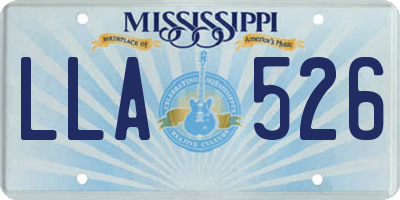 MS license plate LLA526