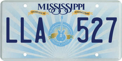 MS license plate LLA527