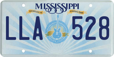 MS license plate LLA528