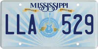 MS license plate LLA529