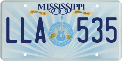 MS license plate LLA535