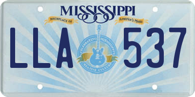 MS license plate LLA537