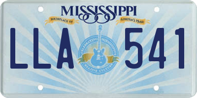 MS license plate LLA541
