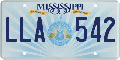MS license plate LLA542