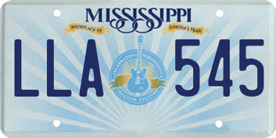 MS license plate LLA545