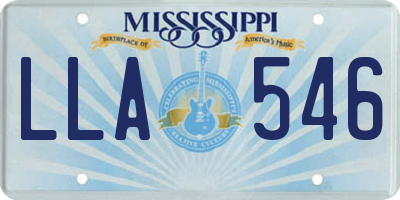MS license plate LLA546