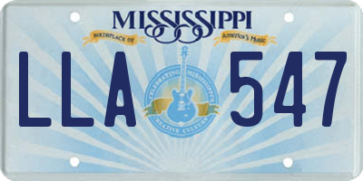 MS license plate LLA547
