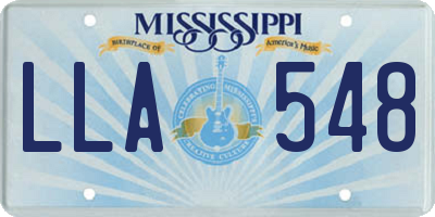 MS license plate LLA548