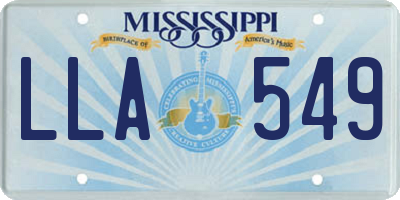 MS license plate LLA549
