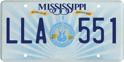 MS license plate LLA551