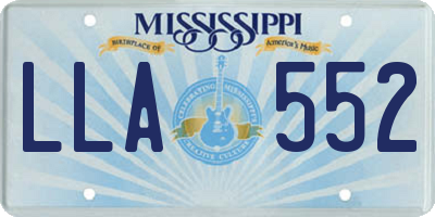 MS license plate LLA552