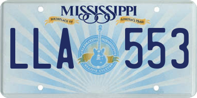 MS license plate LLA553