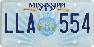 MS license plate LLA554