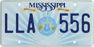 MS license plate LLA556