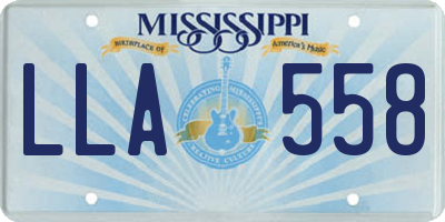 MS license plate LLA558