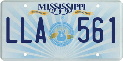 MS license plate LLA561
