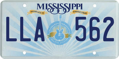 MS license plate LLA562