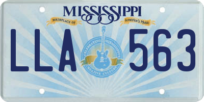 MS license plate LLA563