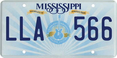 MS license plate LLA566