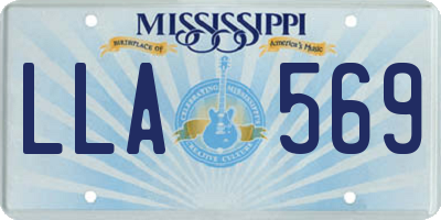 MS license plate LLA569