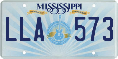 MS license plate LLA573