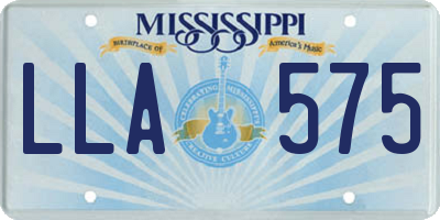 MS license plate LLA575