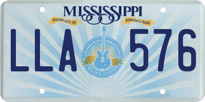 MS license plate LLA576