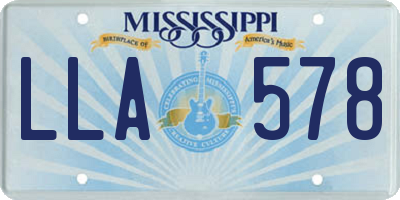 MS license plate LLA578