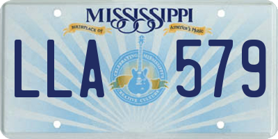 MS license plate LLA579