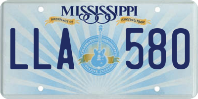 MS license plate LLA580