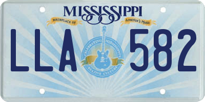 MS license plate LLA582