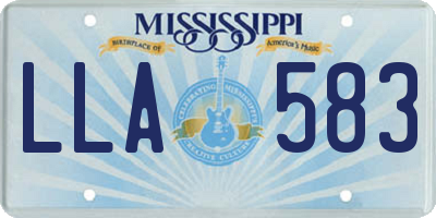 MS license plate LLA583