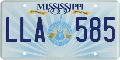 MS license plate LLA585