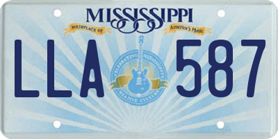 MS license plate LLA587