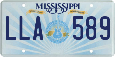 MS license plate LLA589