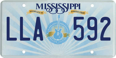 MS license plate LLA592